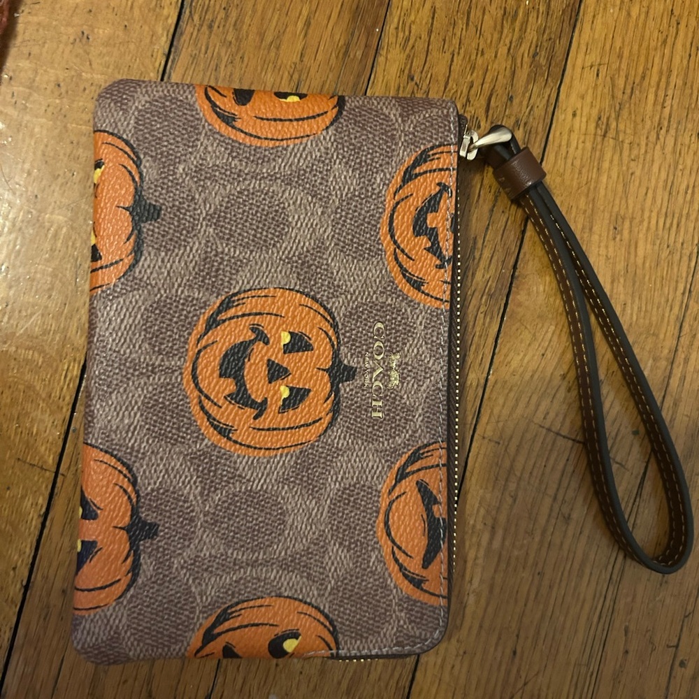 Coach Halloween Pumpkin Wristlet
